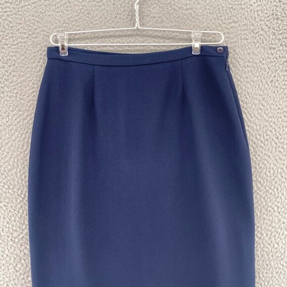 Karen Scott Suit Set Womens 8 Navy Jacket Midi Pencil Skirt Shell Top 3 Piece - Picture 3 of 16